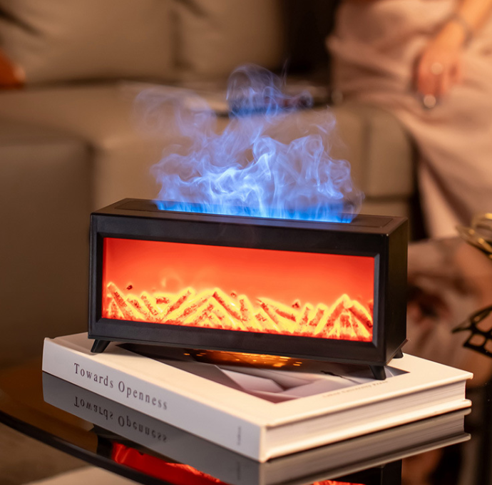 Aromatherapie Luchtbevochtiger met LED Vlameffect en Slimme Timer voor Slaapkamer en Woonkamer 2