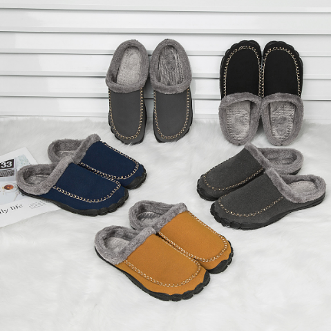 Stijlvolle Pantoffels Heren met Antislip Zool en Zachte Pluche Voering 1
