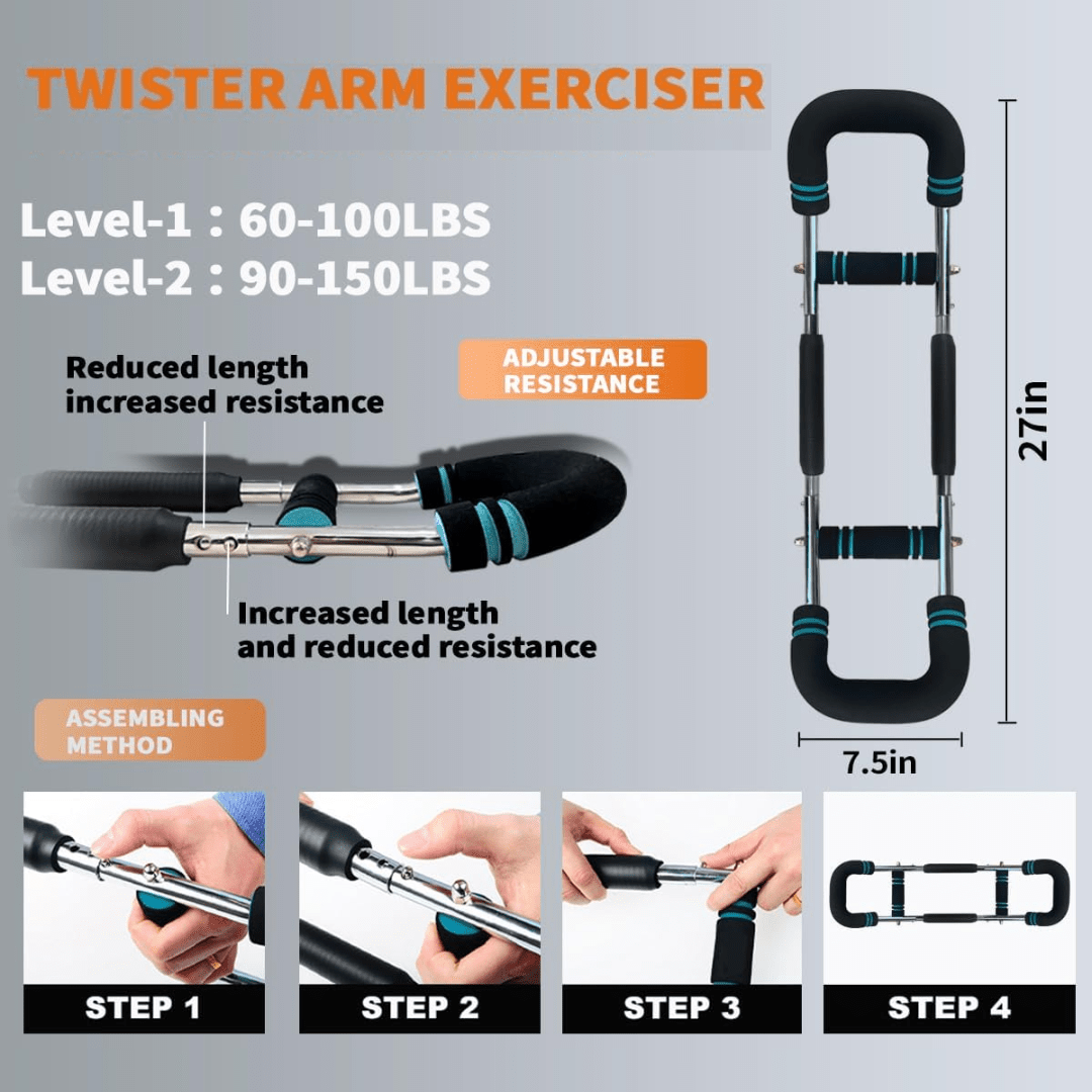 Verstelbare Trainingsstang voor Onderarmen, Triceps en Borstspieren met Aanpasbare Weerstand 3