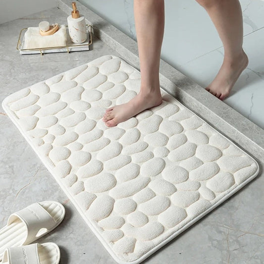 Badmat Antislip met Kiezelpatroon en Sneldrogende Absorptie