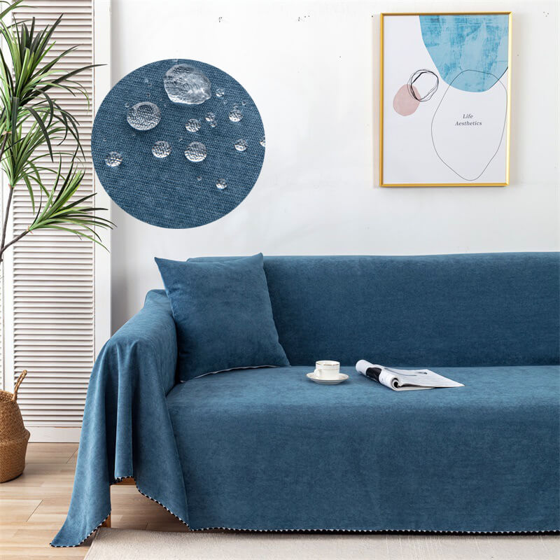 Bankhoes Antislip Beschermhoes voor Bank met Decoratieve Rand