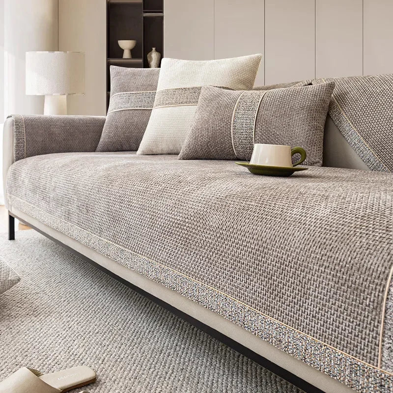 Bankhoes Antislip met Linnen Look voor Bank en Fauteuil