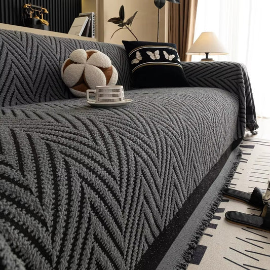 Bankhoes met Chevron Patroon en Franjes voor Bank en Loungestoel