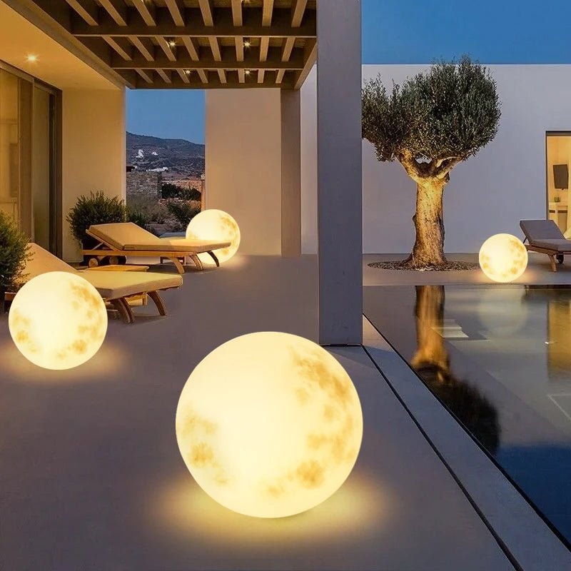Buitenlamp Maanbol Tuin Decoratief Rond LED Oplaadbaar via USB