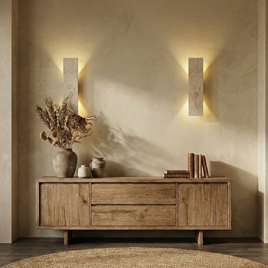 Buitenlamp Wandlamp Modern met Natuursteen Look en Geïntegreerde LED Dimbaar