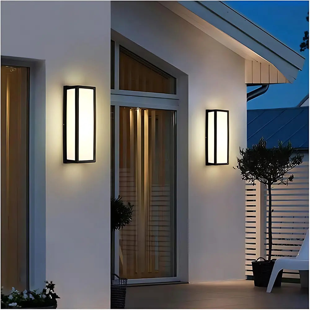 Buitenwandlamp Modern met Rechthoekige Kap en Geïntegreerde LED