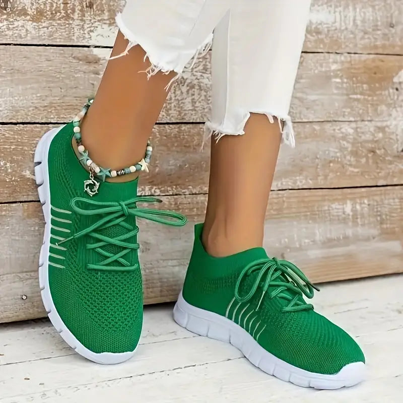 Dames Sneakers met Vetersluiting en Gestructureerd Bovenwerk
