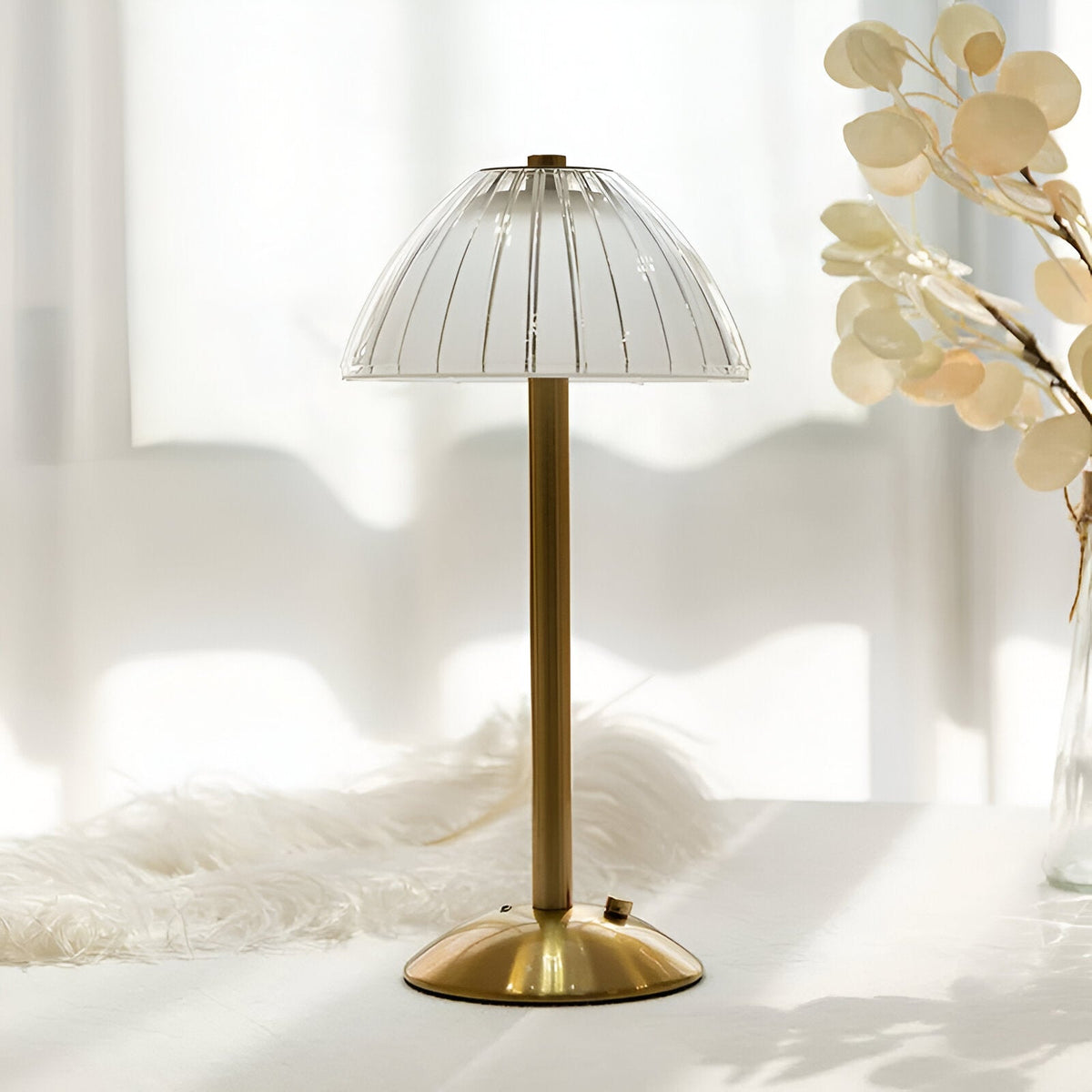 Draadloze Tafellamp Retro met Kristallen Kap en Touch Bediening