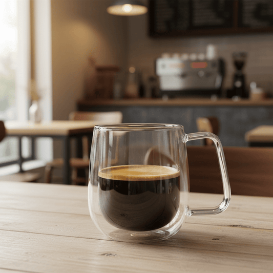 Dubbelwandig Glazen Koffiekopje met Handvat voor Koffie en Thee