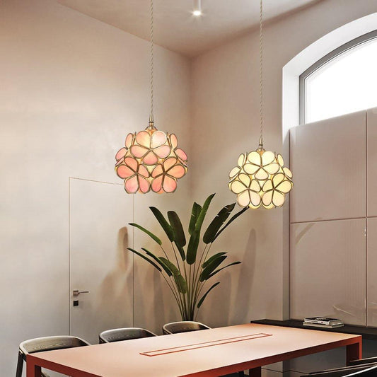 Hanglamp Bohemian met Bloemblaadjes Glas en Messing Fitting