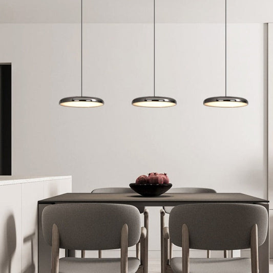 Hanglamp Minimalistisch met Ronde Schijfkap en Verstelbare Hoogte