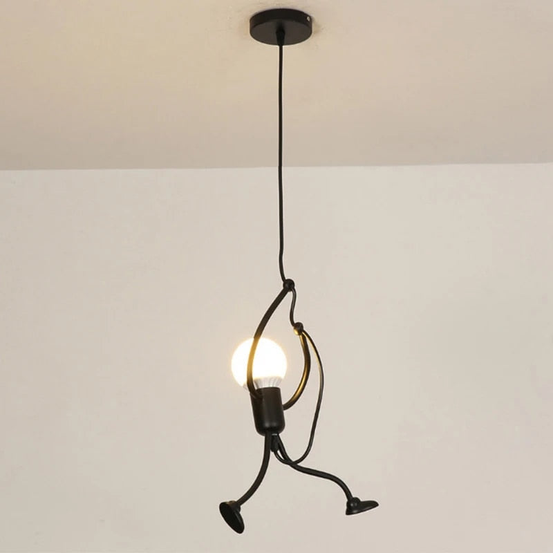 Hanglamp Modern met Klimmende Poppetjesfiguren als Decoratief Lichtpunt