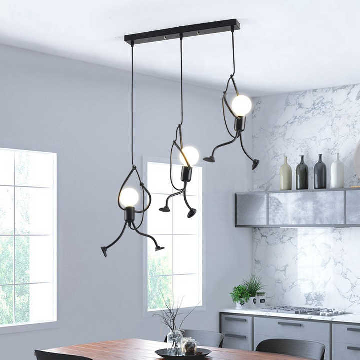 Hanglamp Modern met Klimmende Poppetjesfiguren als Decoratief Lichtpunt