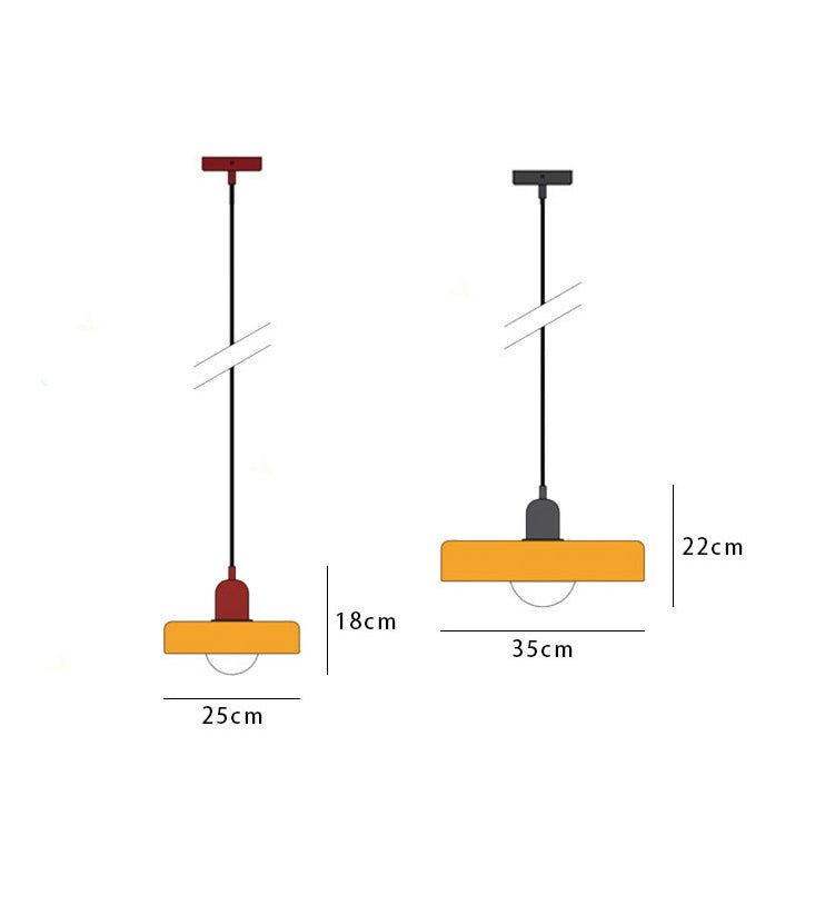 Hanglamp Retro met Schijfvormige Glazen Kap en Verstelbare Hoogte