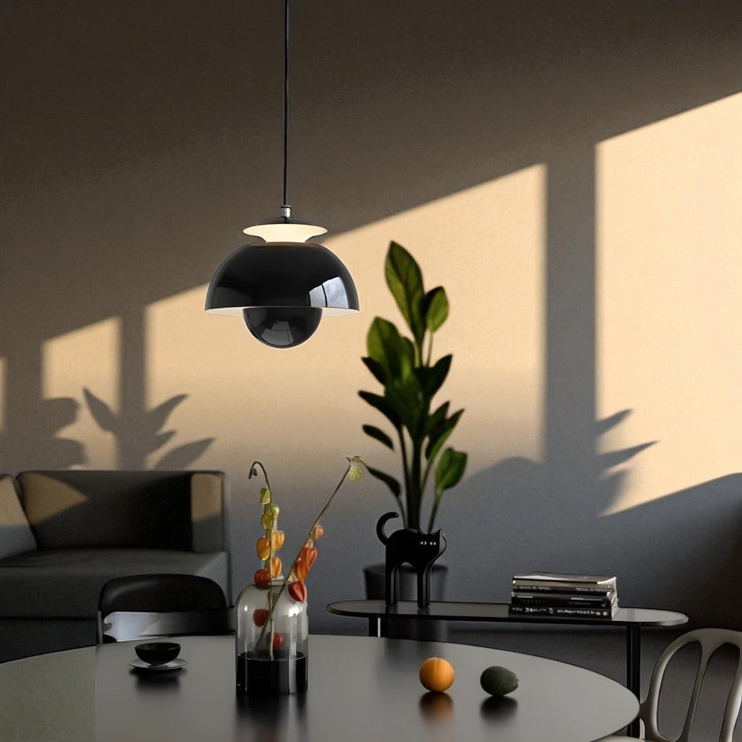 Hanglamp Scandinavisch met Bolkap en Glanzend Koepeldesign