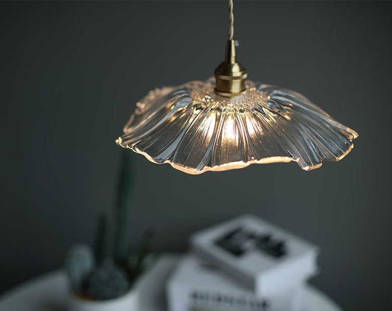 Hanglamp Vintage met Bloemvormige Glazen Kap