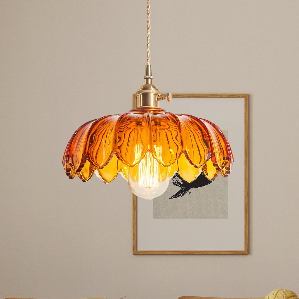Hanglamp Vintage met Tulpvormige Glazen Kap en Verstelbare Hoogte