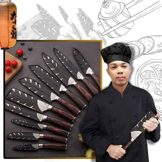 Japans Keukenmes met Damascusstaal Blad en Pakkawood Greep