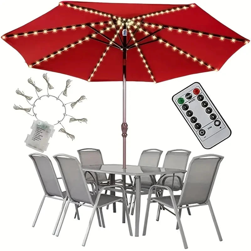 LED Lampionnetjes voor Parasol met Afstandsbediening en 8 Lichtmodi op Batterijen