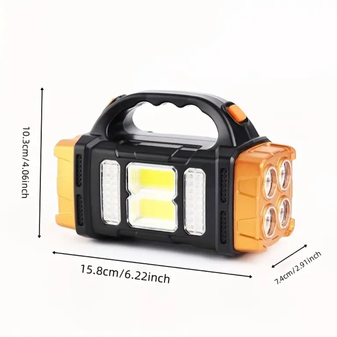 Nood Zaklamp met Powerbank en Zonnepaneel - LED 4-in-1 Campinglamp