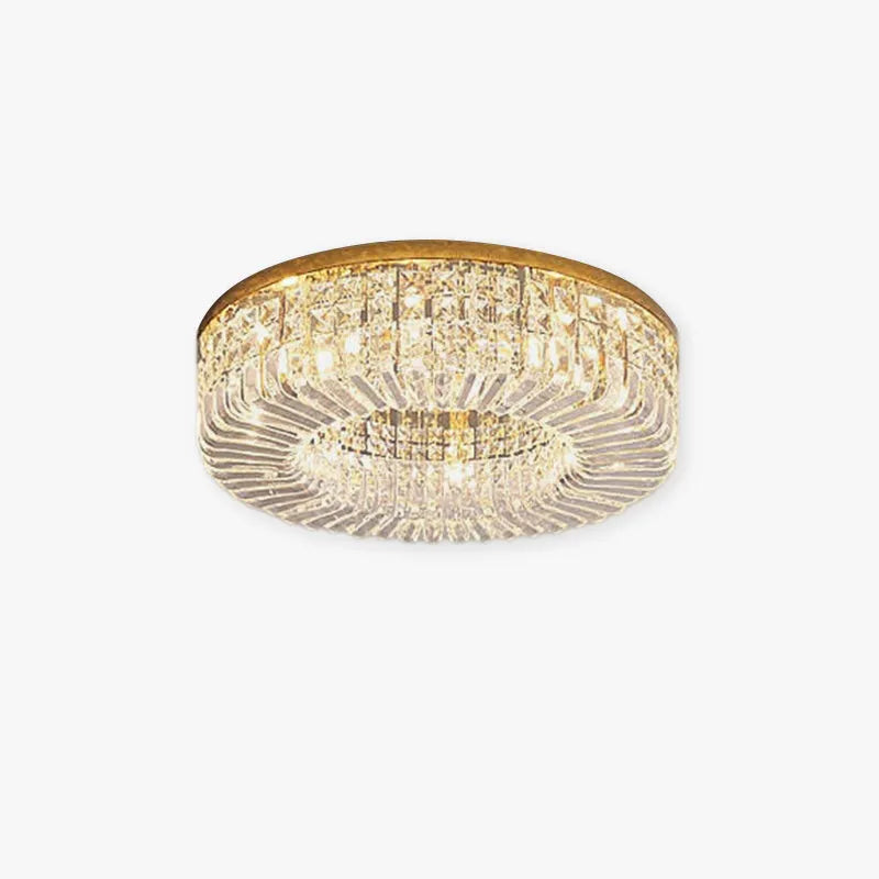 Plafondlamp Art Deco met Kristallen Kap en Ronde Vorm