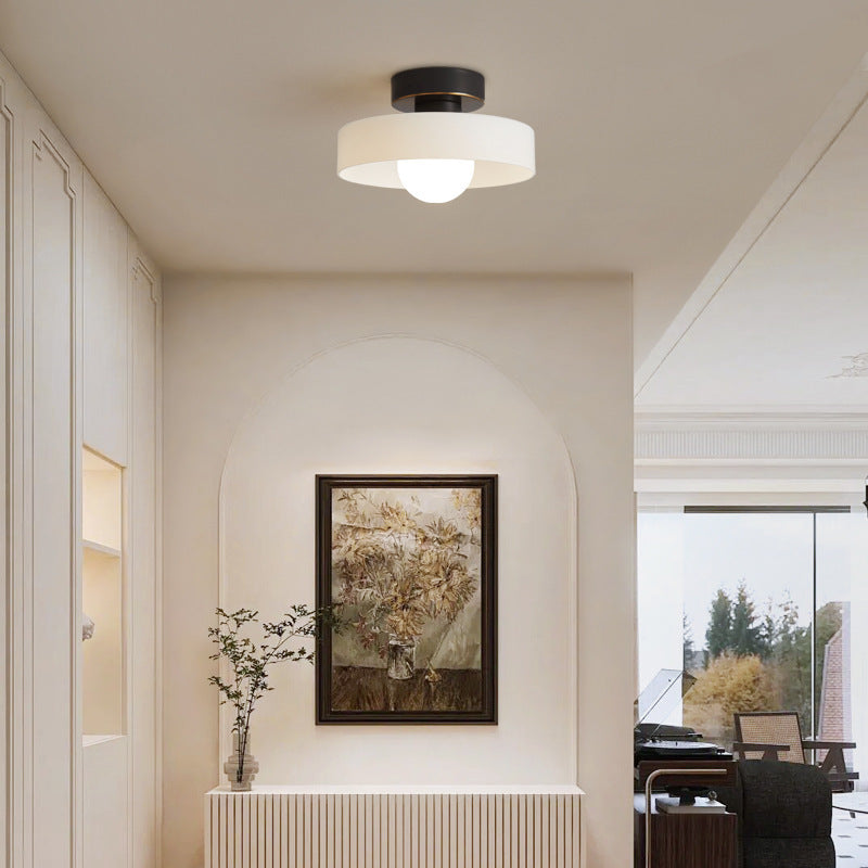 Plafondlamp Minimalistisch met Ronde Kap en Glazen Bol