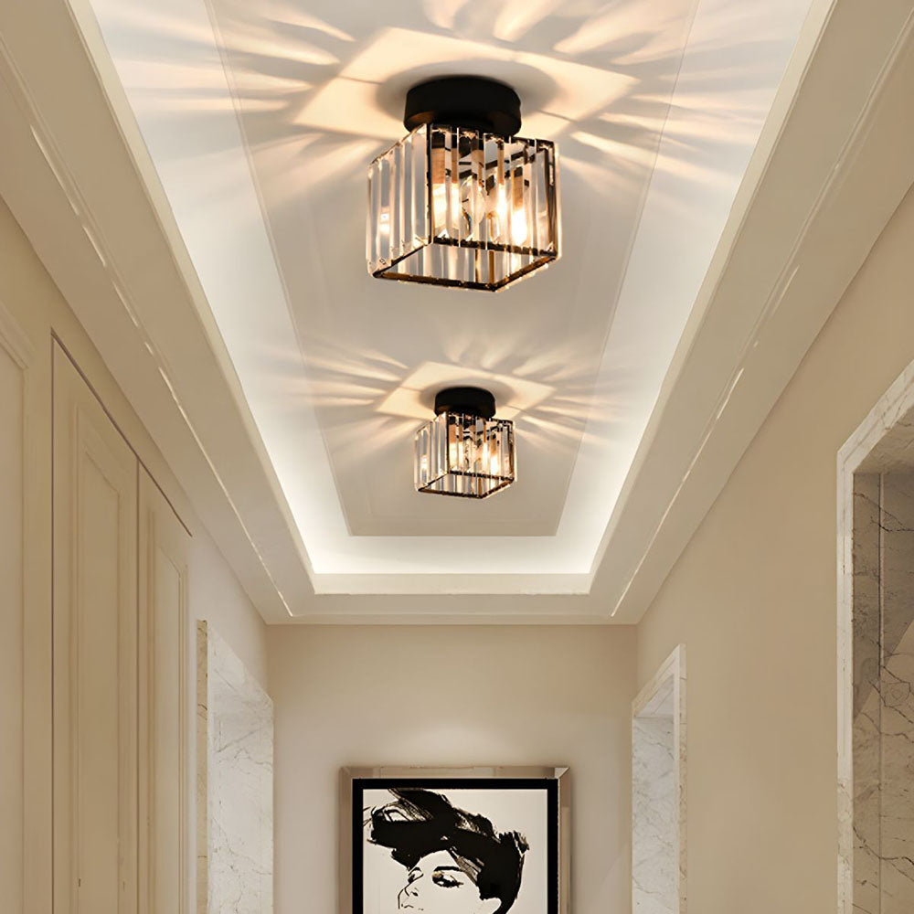Plafondlamp Modern met Kristallen Kap en Decoratieve Lichtpatronen