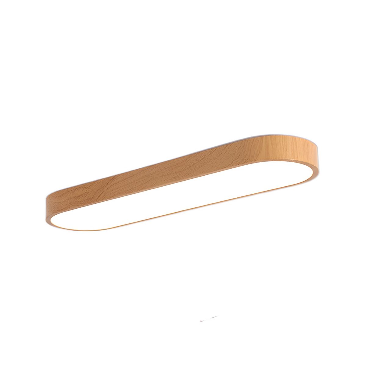 Plafondlamp Scandinavisch met Houtlook Rand en Geïntegreerde LED
