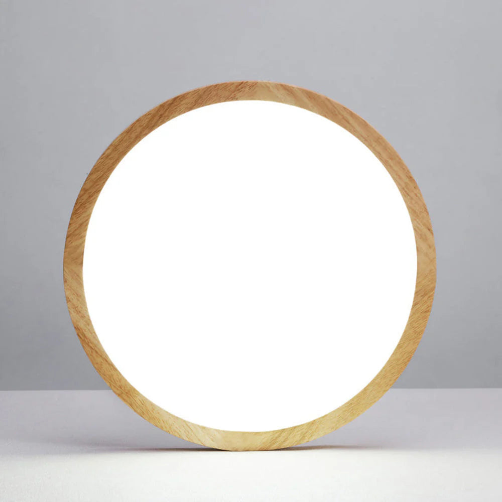 Plafondlamp Scandinavisch Rond met Houten Rand en Geïntegreerde LED