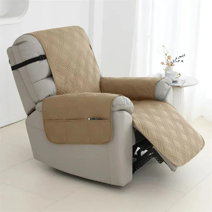 Relaxfauteuil Hoes Gewatteerd met Elastische Banden en Zijvak
