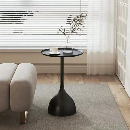 Ronde Bijzettafel Minimalistisch met Trompetvormige Voet en Rond Tafelblad