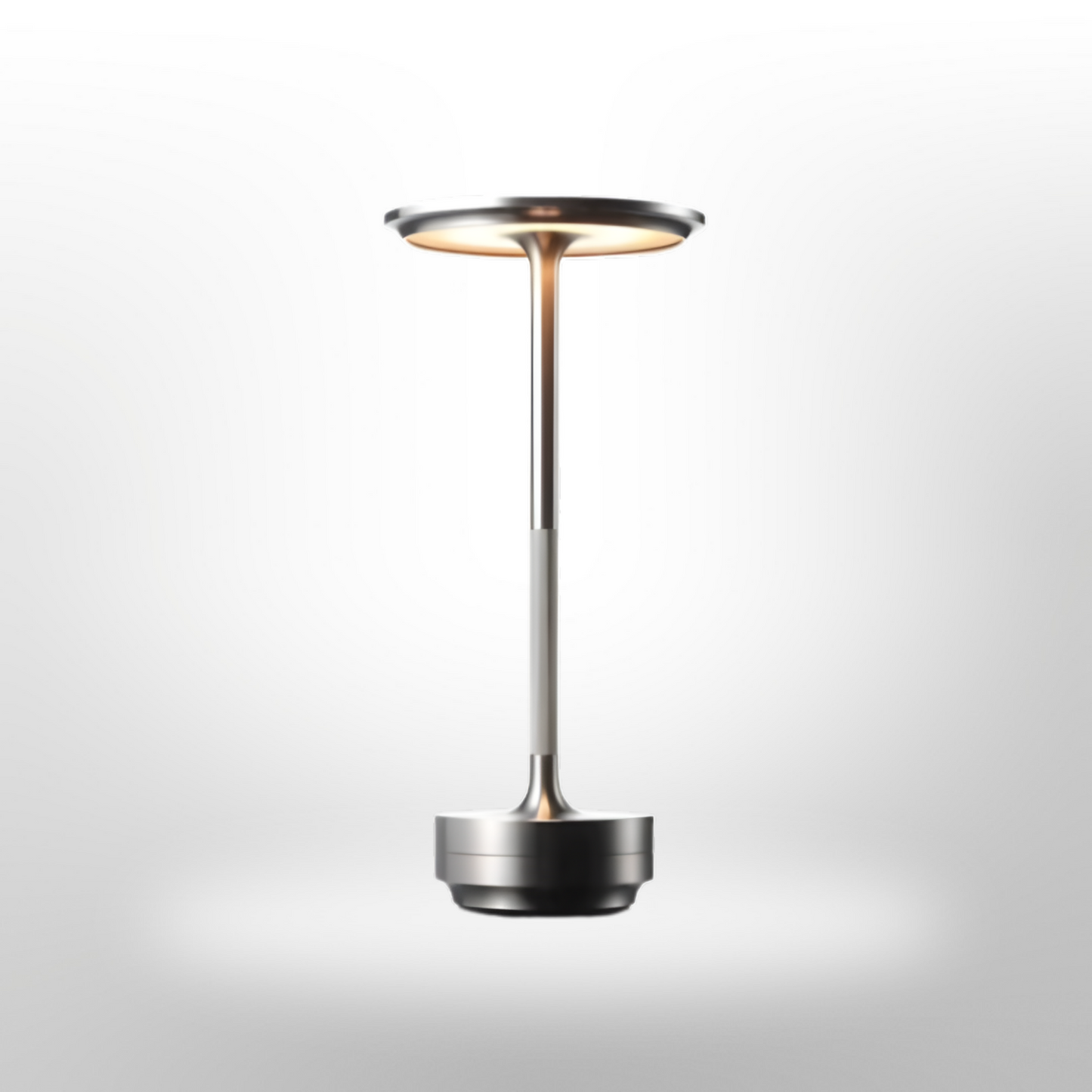 Tafellamp Modern Draadloos met Schijfkap en Metalen Voet Dimbaar