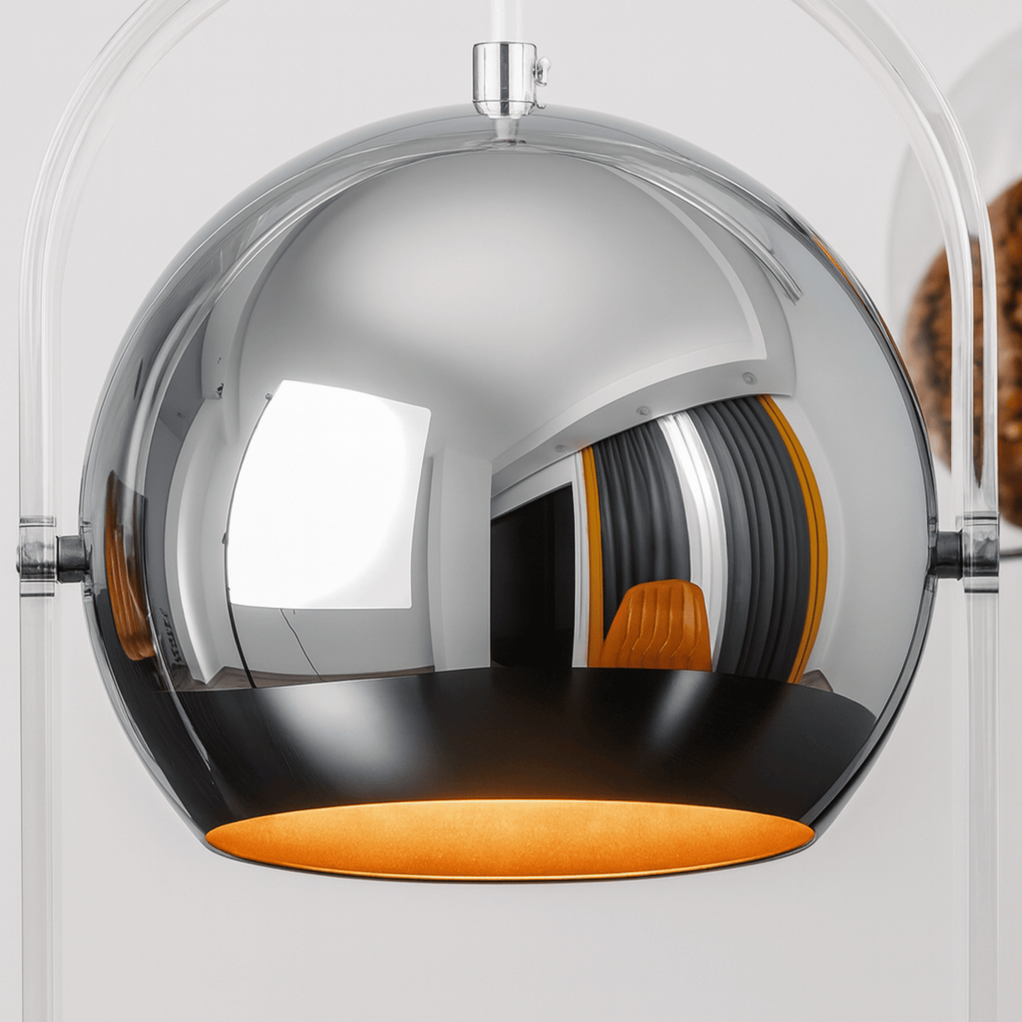 Tafellamp Retro met Bolvormige Kap en Transparant Acryl Frame voor Kaarsenwarmer