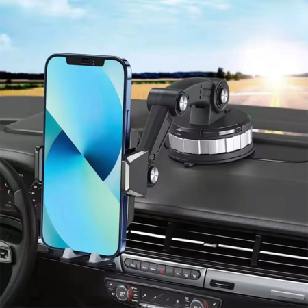 Telefoonhouder Auto met Zuignap, 360° Draaibaar Verstelbare Arm en One-Touch Bevestiging