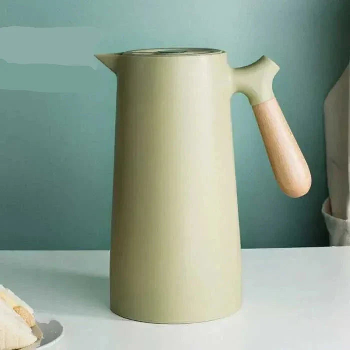 Thermosfles met Houten Handgreep Dubbele Vacuümisolatie Lekvrij
