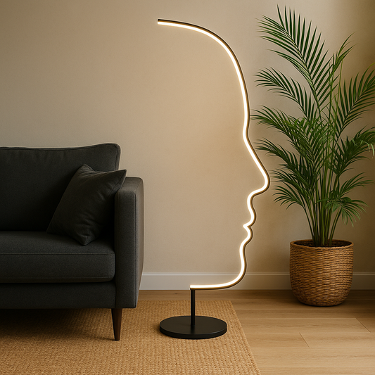 Vloerlamp Modern met Gezicht Silhouet en Geïntegreerde LED