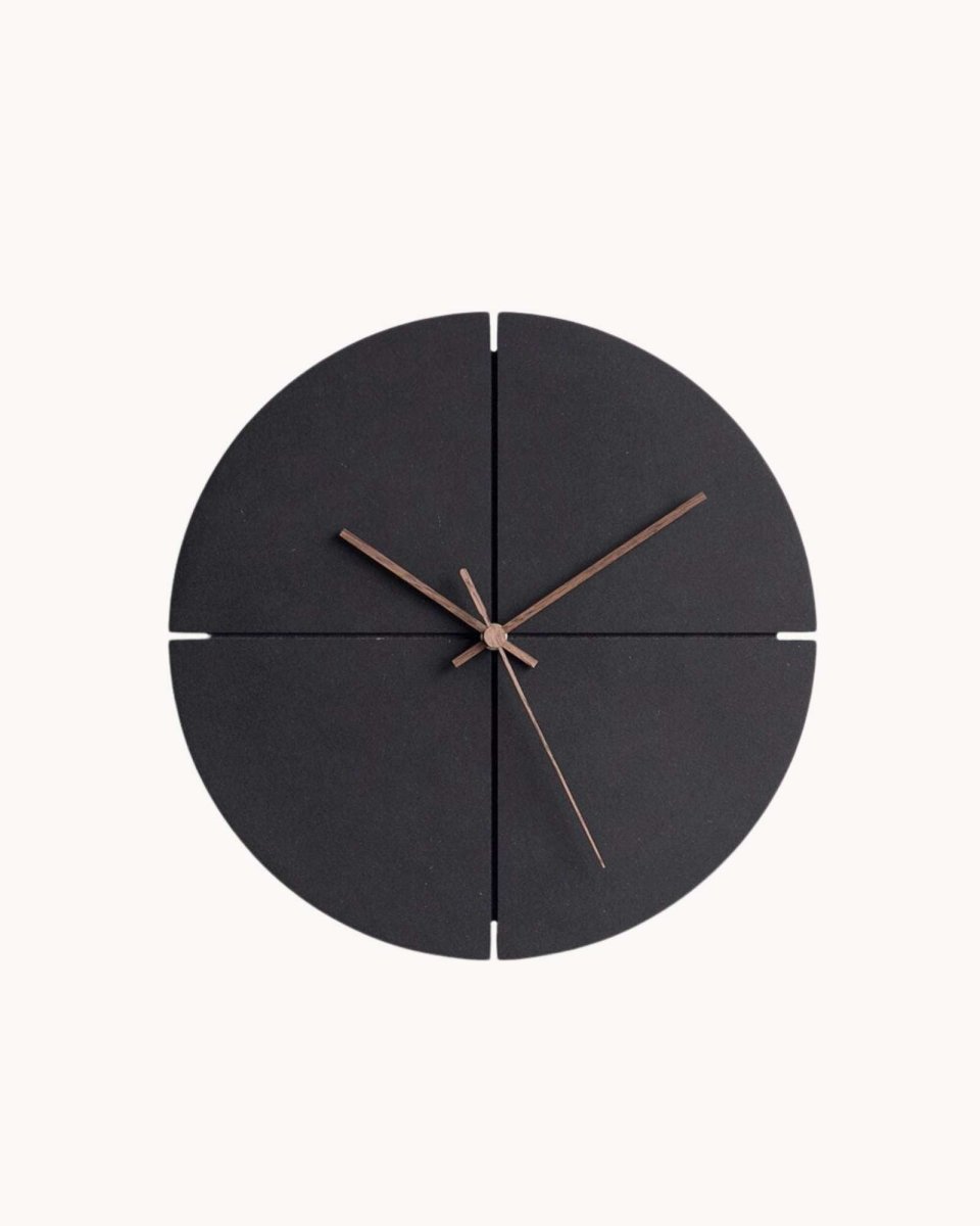 Wandklok Minimalistisch Rond met Stille Quartz en Kruisnaad Design