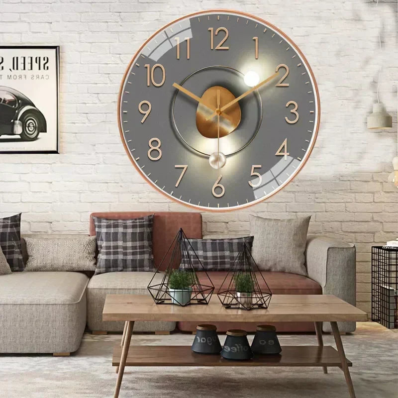 Wandklok Modern Stil Uurwerk met Groot Cijferblad en Ronde Vorm