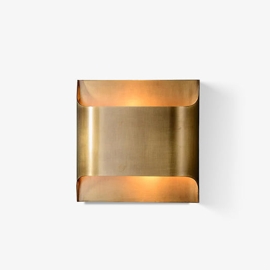 Wandlamp Art Deco met Gebogen Metalen Kap en Omhoog-Omlaag Lichteffect