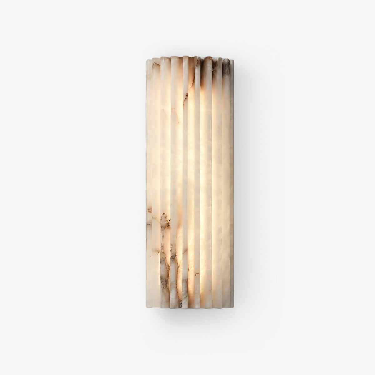 Wandlamp Art Deco met Geribbeld Alabasten Kap en Geïntegreerde LED