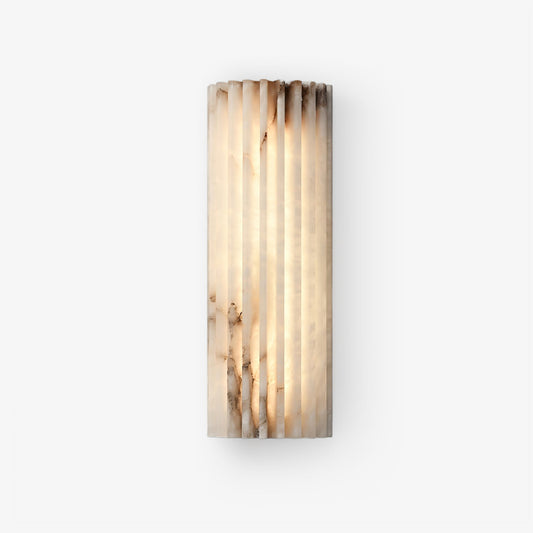 Wandlamp Art Deco met Geribbeld Alabasten Kap en Geïntegreerde LED