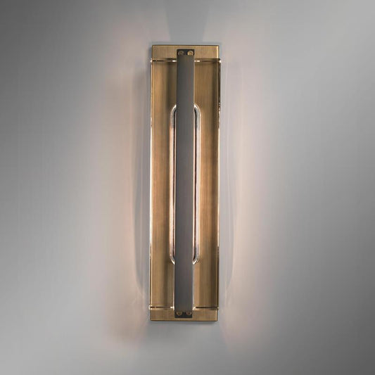 Wandlamp Art Deco met Glazen Kap en Messing Frame