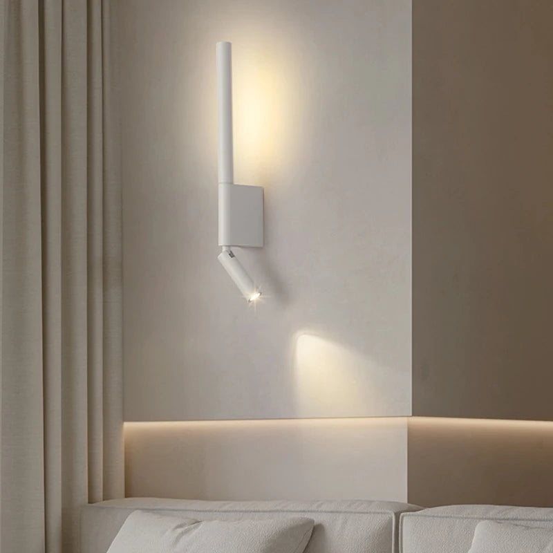 Wandlamp Minimalistisch met Draaibare Leeslamp en Geïntegreerde LED
