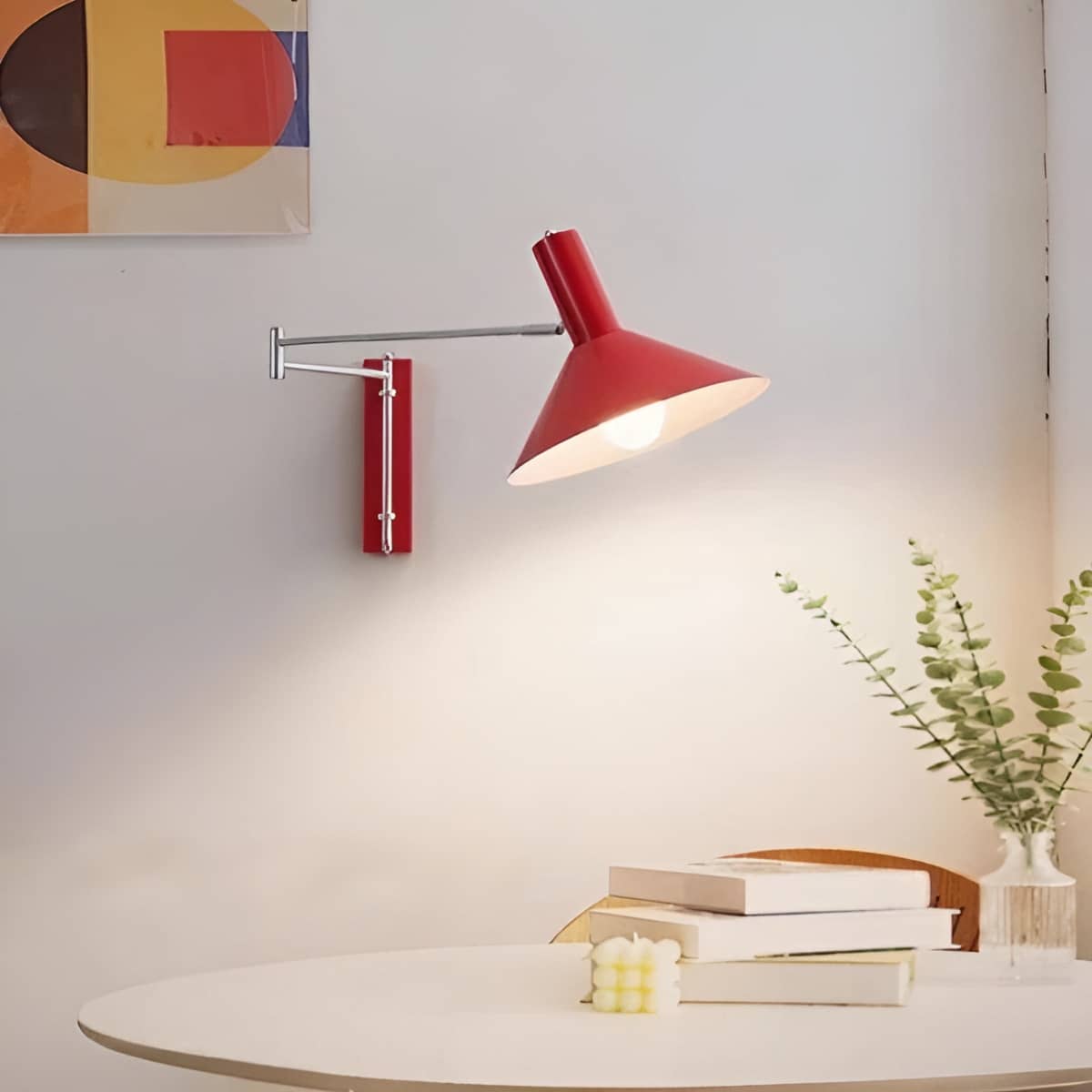 Wandlamp Retro met Zwenkarm en Verstelbare Kap
