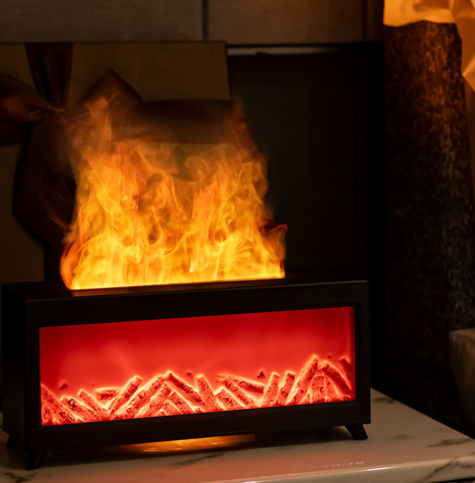 Aromatherapie Luchtbevochtiger met LED Vlameffect en Slimme Timer voor Slaapkamer en Woonkamer 3