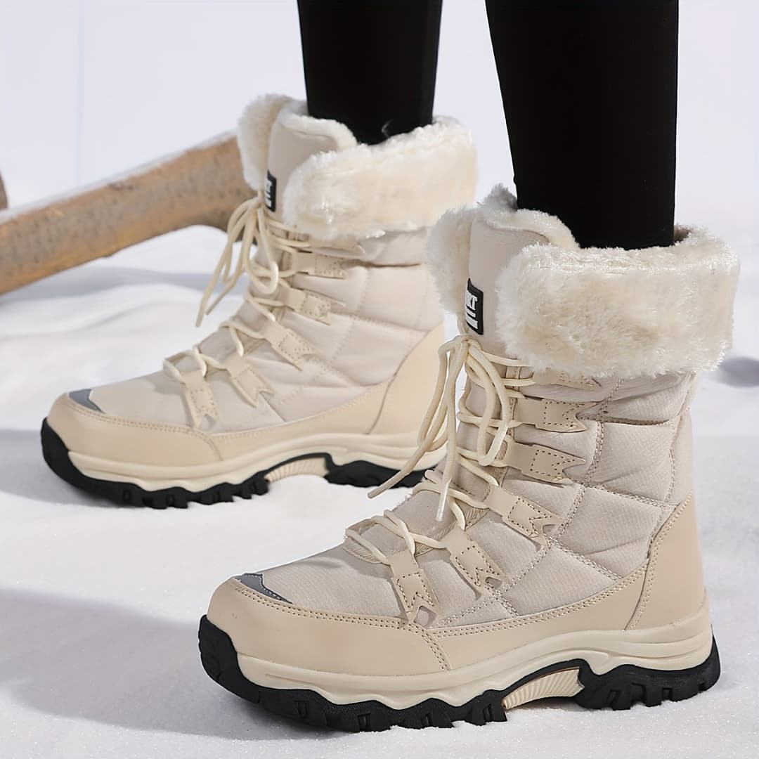 Dames Winterlaarzen met Waterdicht Bovenwerk en Fleece Isolatie 0