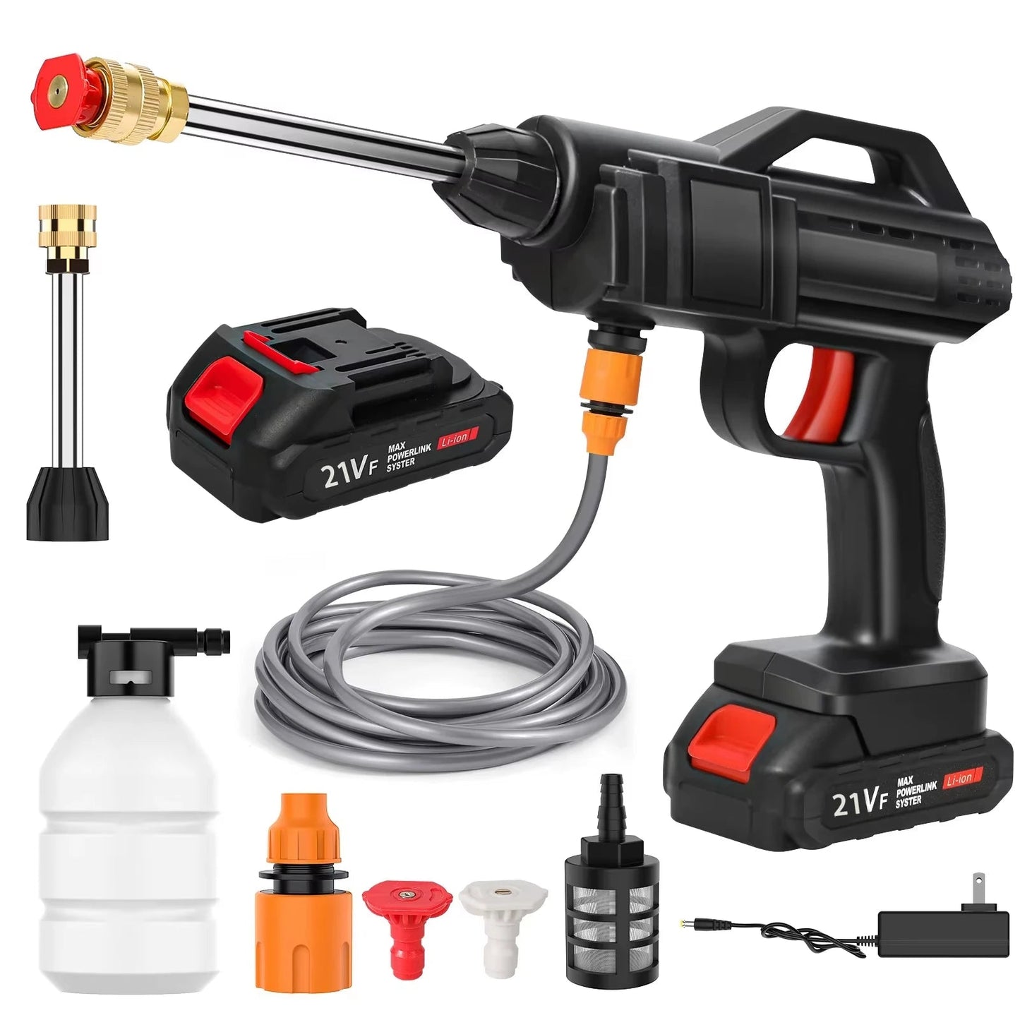 Draadloze Hogedrukreiniger met Lithiumbatterij en Verstelbare Nozzle 11