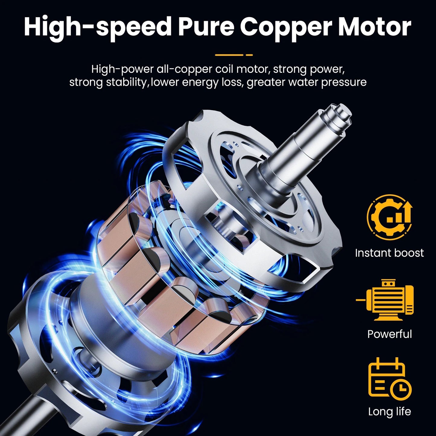 Draadloze Hogedrukreiniger met Lithiumbatterij en Verstelbare Nozzle 6