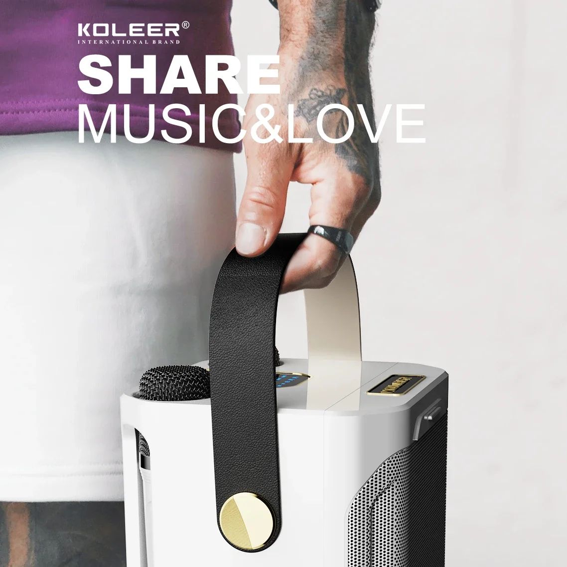 Draagbare Karaoke Luidspreker met 360° Stereo Surround en Dubbele Microfoon 2