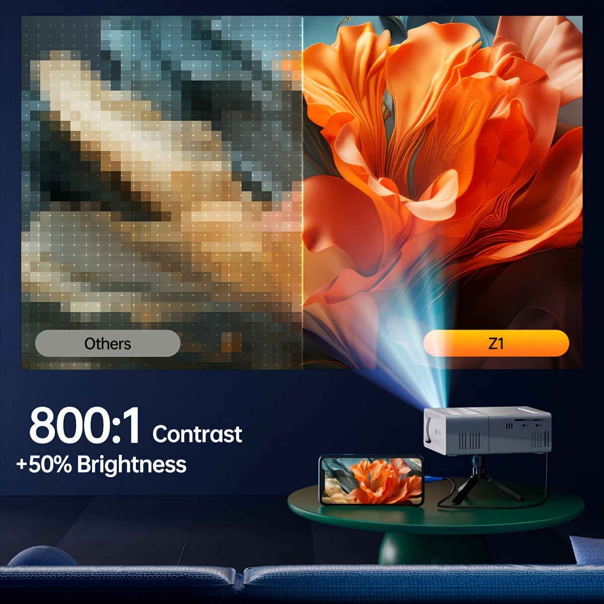 Draagbare Mini Projector met 3000 Lumen Helderheid en Compact Ontwerp 5